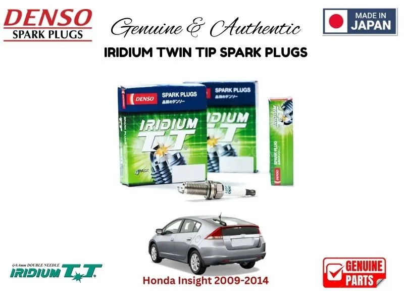 Honda Insight 2009-2014 DENSO IRIDIUM TWIN TIP SPARK PLUGS 4 Pieces - MADE IN JAPAN Image-1