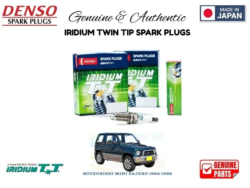 Mitsubishi Mini Pajero 1994-1998 DENSO IRIDIUM TWIN TIP SPARK PLUGS 4 Pieces - MADE IN JAPAN Image-1