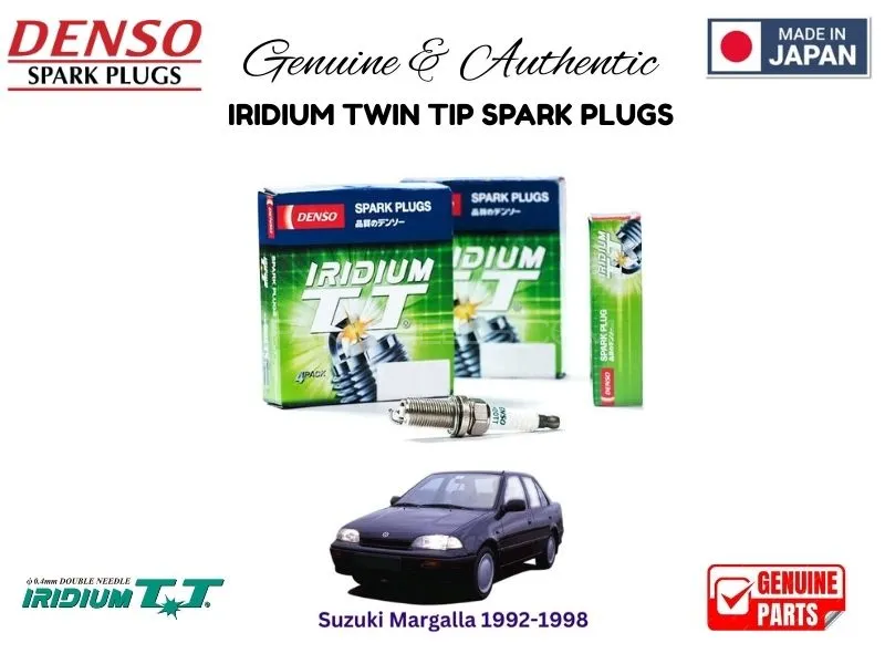 Suzuki Margalla 1992-1998 DENSO IRIDIUM TWIN TIP SPARK PLUGS 4 Pieces - MADE IN JAPAN Image-1