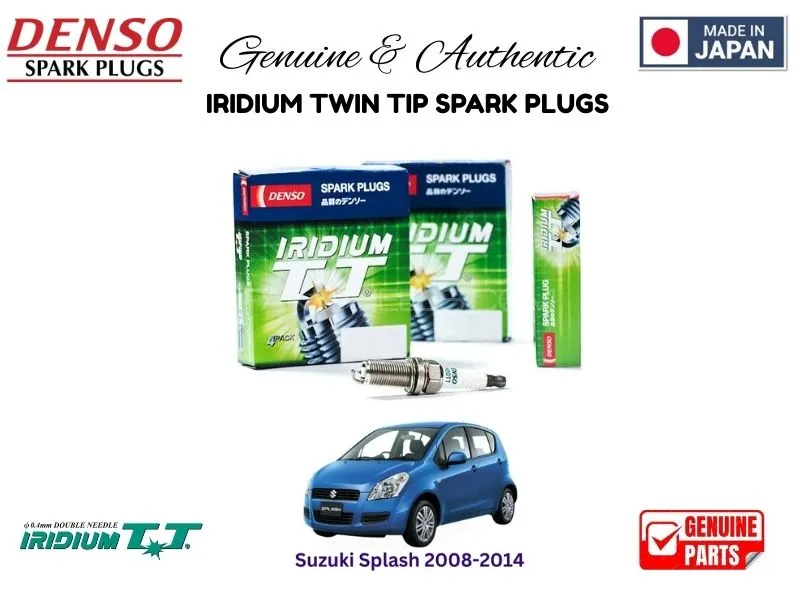 Suzuki Splash 2008-2014 DENSO IRIDIUM TWIN TIP SPARK PLUGS 4 Pieces - MADE IN JAPAN Image-1