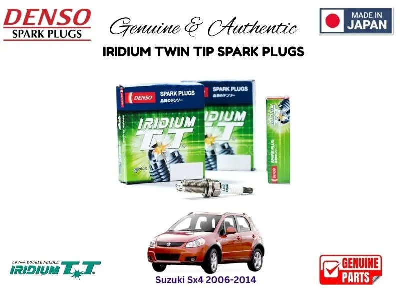 Suzuki Sx6 2006-2014 DENSO IRIDIUM TWIN TIP SPARK PLUGS 4 Pieces - MADE IN JAPAN Image-1