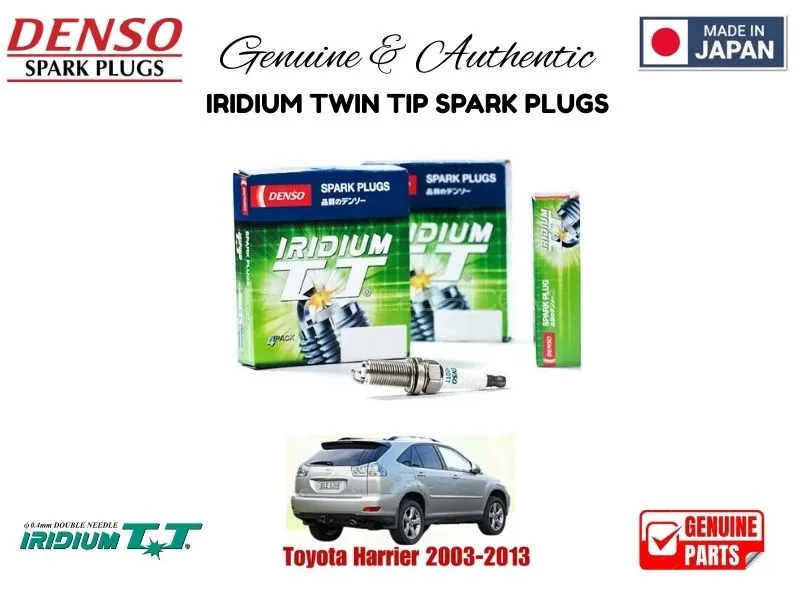 Toyota Harrier 2003-2011 DENSO IRIDIUM TWIN TIP SPARK PLUGS 4 Pieces - MADE IN JAPAN Image-1