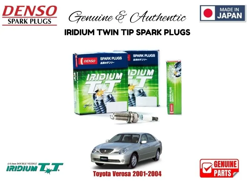 Toyota Verossa 2001-2004 DENSO IRIDIUM TWIN TIP SPARK PLUGS 4 Pieces - MADE IN JAPAN Image-1