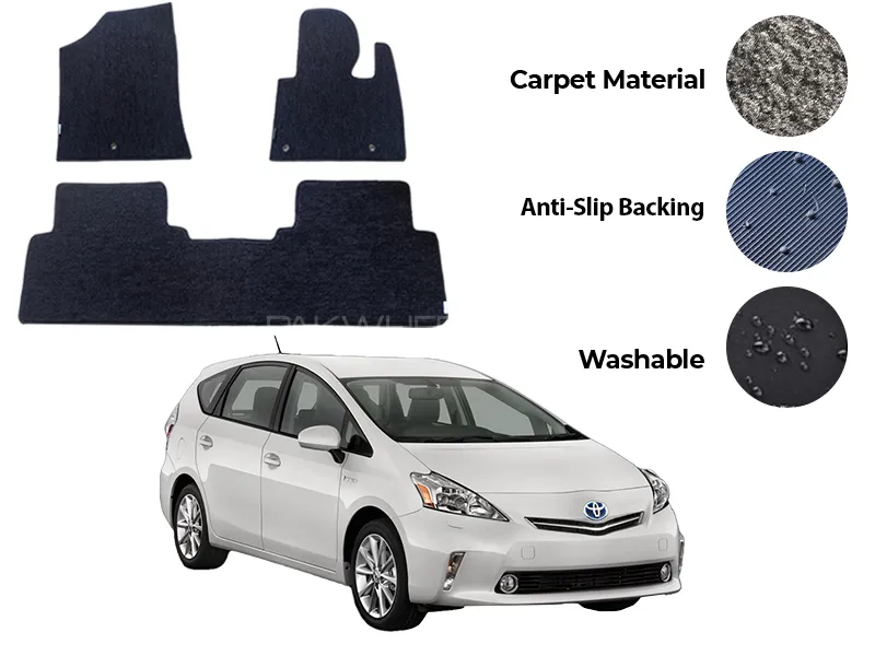 Toyota Prius Genuine Fitting Carpet Floor Mat 3PCS - Model 2009-2015 Image-1