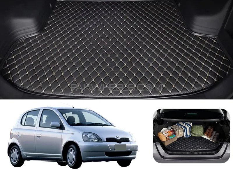 Toyota Vitz 7D Custom Car Trunk Mat - Model 1998-2004 Image-1