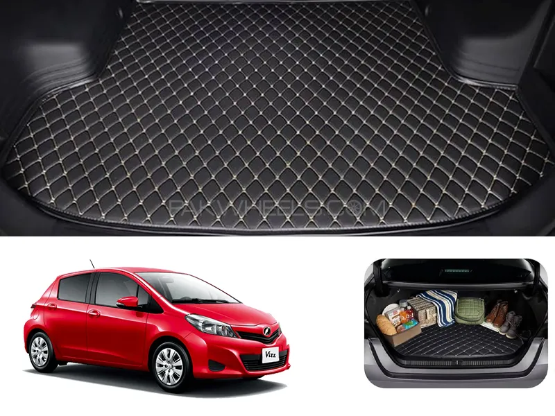 Toyota Vitz 7D Custom Car Trunk Mat - Model 2005-2011 Image-1