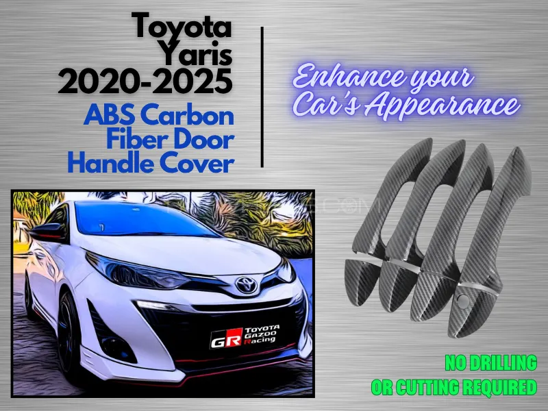 Toyota YARIS  2014-2025 Carbon Fiber Door Handle Covers Image-1