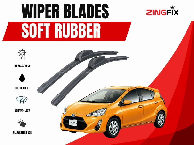 Zingfix Soft Rubber Wiper Blade for Toyota Aqua (2012–2020) Image-1