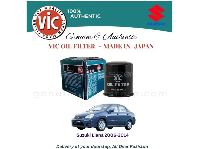 Suzuki Liana 2006-2014 VIC OIL FILTER - MADE IN JAPAN Image-1