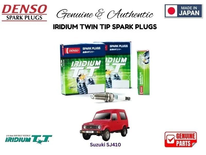 Suzuki SJ410 DENSO IRIDIUM TWIN TIP SPARK PLUGS 4 Pieces - MADE IN JAPAN Image-1