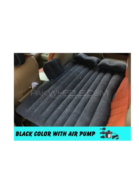 Universal Car Travel Inflatable Bed (BLACK) Foldable SUV Back Seat Trunk Mattres Air Bed Pillow Cate Image-1