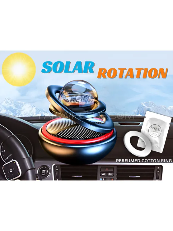 Solar Interstellar Levitation Ring Car Dashboard Car Solar Perfume Diffuser Car Air Freshener -Black Image-1