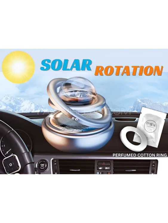 Solar Interstellar Levitation Ring Car Dashboard Car Solar Perfume Diffuser Car Air Freshener-SILVER Image-1