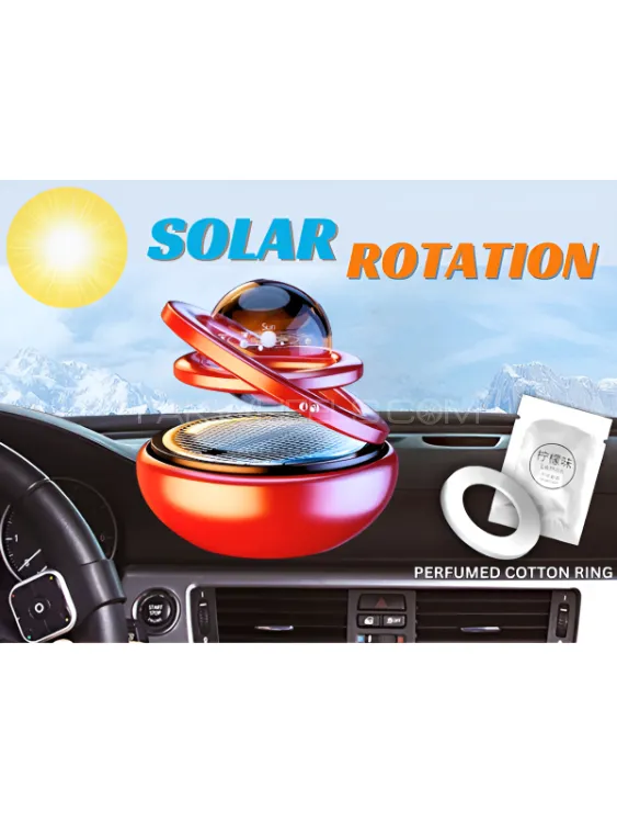 Solar Interstellar Levitation Ring Car Dashboard Car Solar Perfume Diffuser Car Air Freshener -RED Image-1