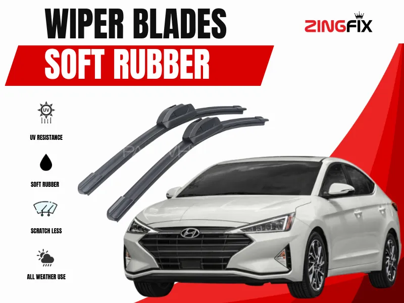 Zingfix Soft Rubber Wiper Blade for Hyundai Elantra (2021-2024) Image-1