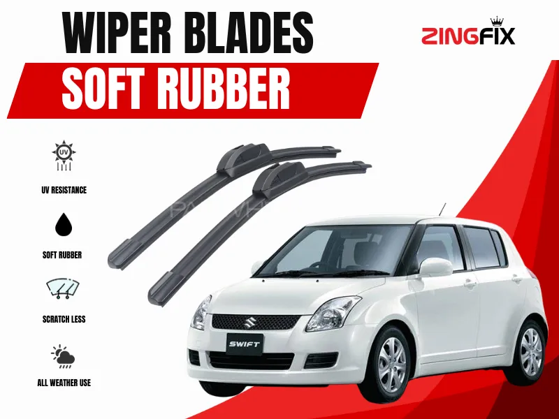 Zingfix Soft Rubber Wiper Blade for Suzuki Swift (2010-2021) Image-1