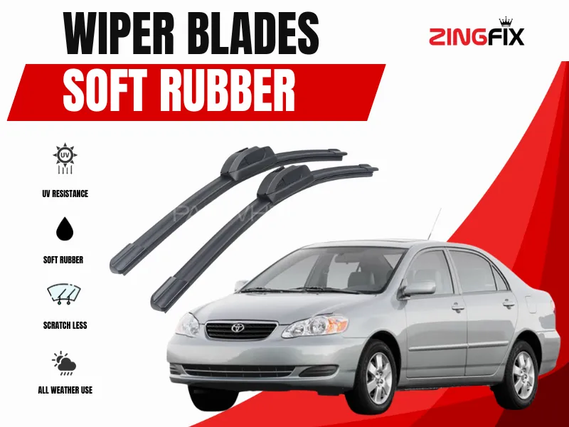 Zingfix Soft Rubber Wiper Blade for Toyota Corolla (2002-2008) Image-1