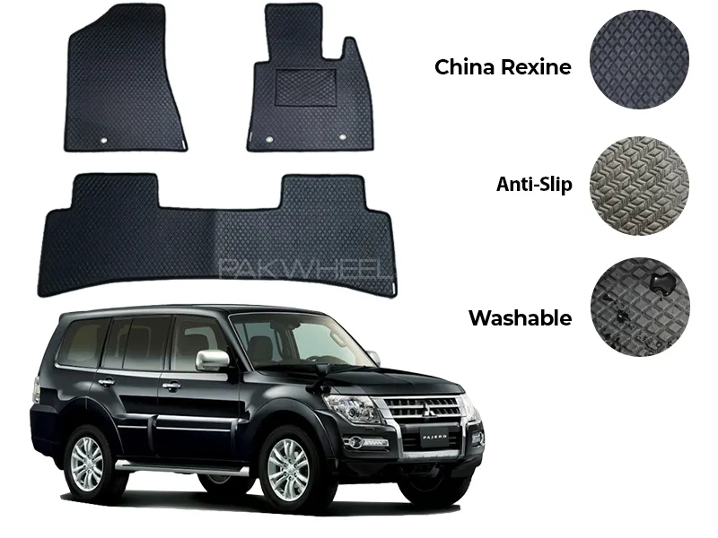 Mitsubishi Pajero China Rexine Floor Mat 3PCS - Model 2006-2018 Image-1