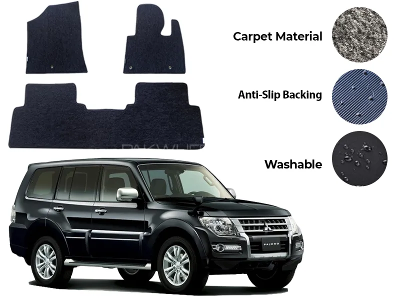 Mitsubishi Pajero Genuine Fitting Carpet Floor Mat 3PCS - Model 2006-2018 Image-1