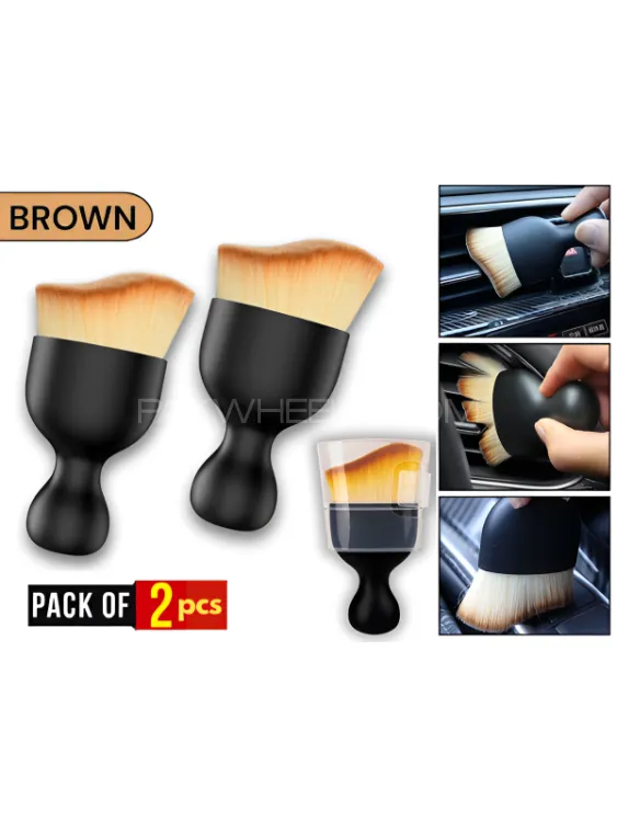2pcs Car Soft Bristle Cleaning Brush, Car Detailing Brush ,Car Interior Dashboard Cleaning Brush.  Image-1