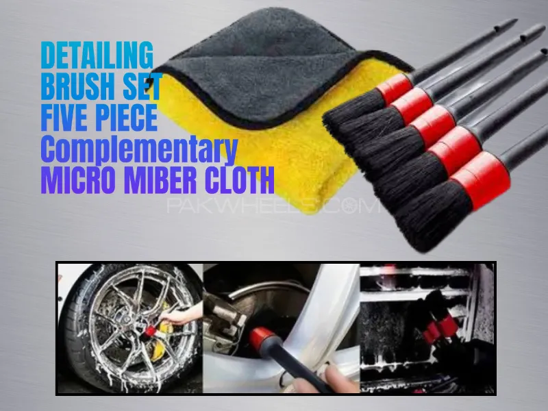 Detailing Brush Set 5 Pcs. with Complementary HQ Micro Fiber Cloth Image-1