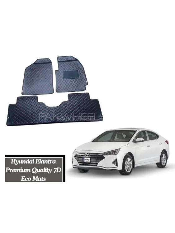 Hyundai Elantra 7D Flat Eco Mats With Red Thread  Image-1