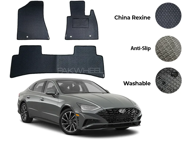 Hyundai Sonata China Rexine Floor Mat 3PCS - Model 2021-2024 Image-1