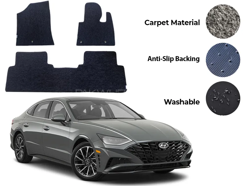Hyundai Sonata Genuine Fitting Carpet Floor Mat 3PCS - Model 2021-2024 Image-1