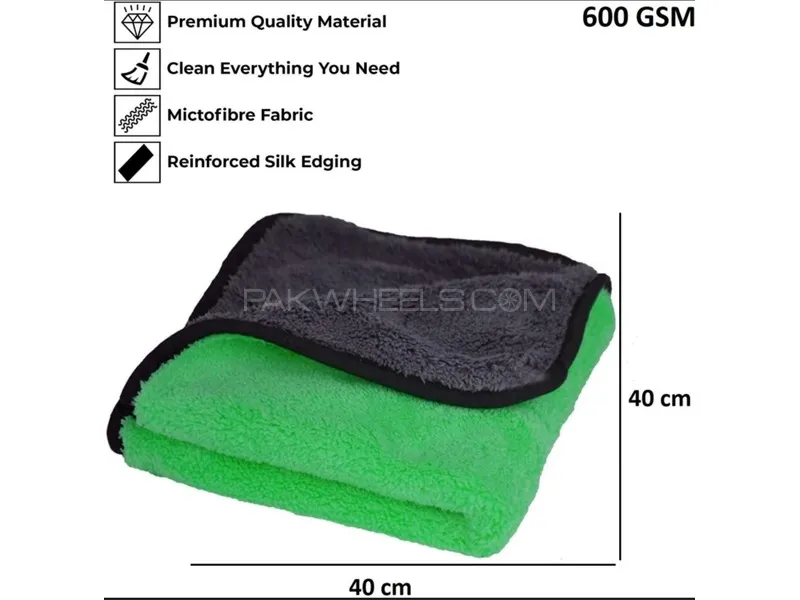 Micro Fiber clothe  , Colour Green  & Grey Image-1