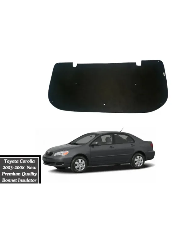 Toyota Corolla 2003-2008  Premium Quality Double Sheet Bonnet Insulator with Clips Image-1