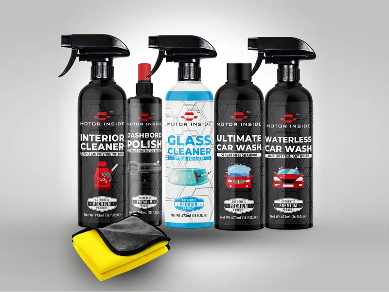 Car Care Kit 6 in 1 (IC-UCW-GC-WCW-DP-Microfiber Towel 600 GSM) Image-1
