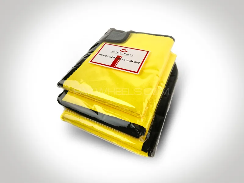 Motor Inside Microfiber Towel 600 GSM 40 X 40 (Pack of 3) Image-1