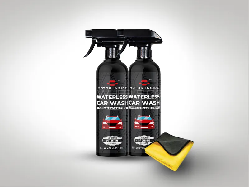 Motor Inside Waterless Car Wash 473 ML 2 PCS With Microfiber Towel 600 GSM Image-1