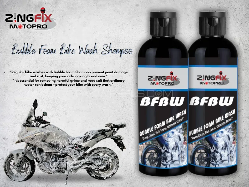 Zingfix Bubble Foam Bike Wash Shampoo – 400 ml × 2 pack Image-1
