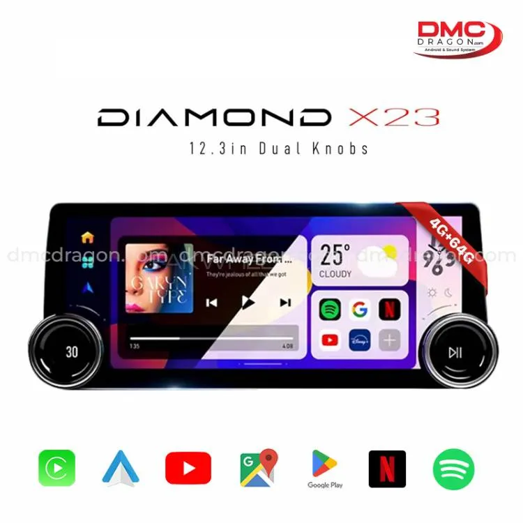 Diamond X23 12.3 in Dual Knobs Stereo IPS Touch Screen 4GB+64GB  Image-1