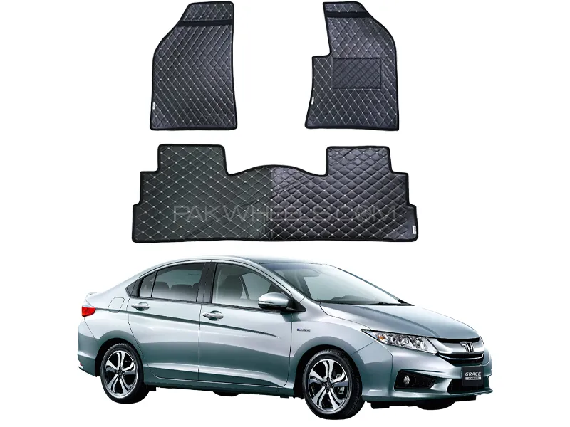 Honda Grace Hybrid 7D Floor Mat ( Flat Style ) 3PCS - Model 2014-2020 Image-1