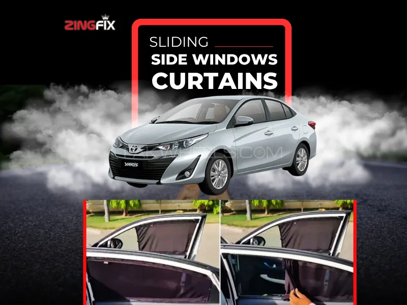 Zingfix Sliding Side Window Curtains for Toyota Yaris (2020-2024) – UV Protection & Privacy Shades Image-1