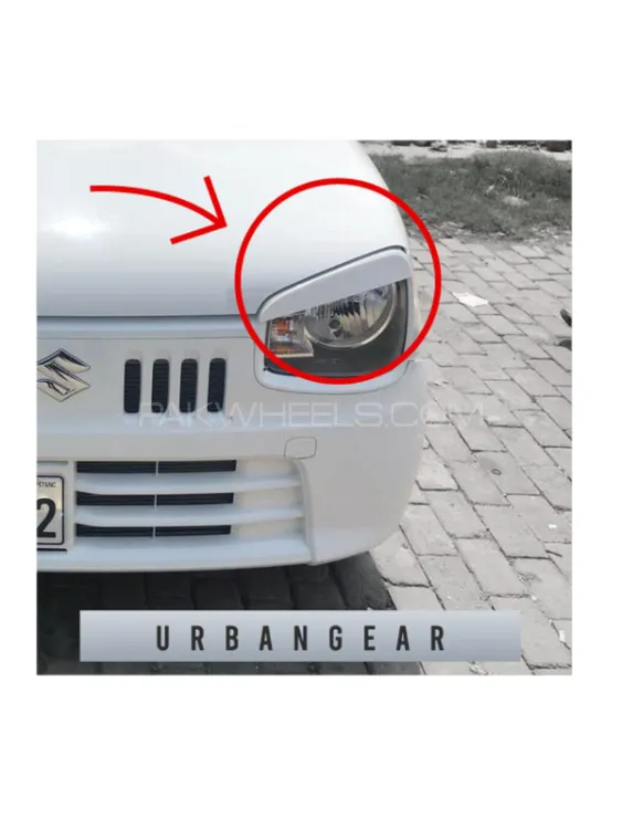 Suzuki Alto Headlight Eyebrows in White Color | Suzuki Alto Headlights | Suzuki Alto Accessories Image-1