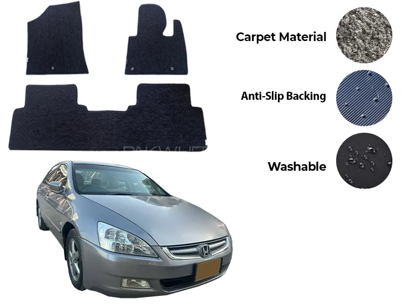 Honda Accord CL5 Genuine Fitting Carpet Floor Mat 3PCS - Model 2002-2007 Image-1