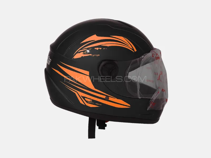 Super Air Full Face Helmet – Matte Black with Random Color Graphics Image-1