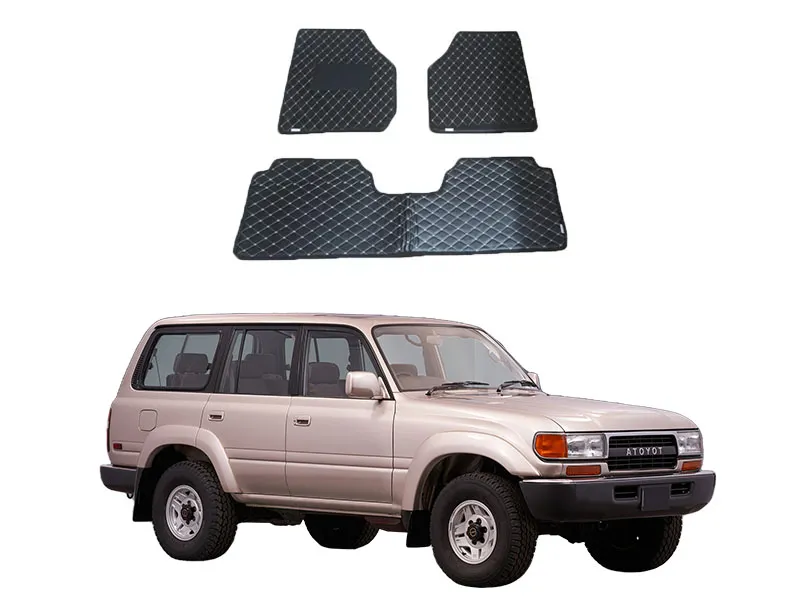 Toyota Prado FJ80 7D Floor Mat ( Flat Style ) 3PCS - Model 1990-1998 Image-1