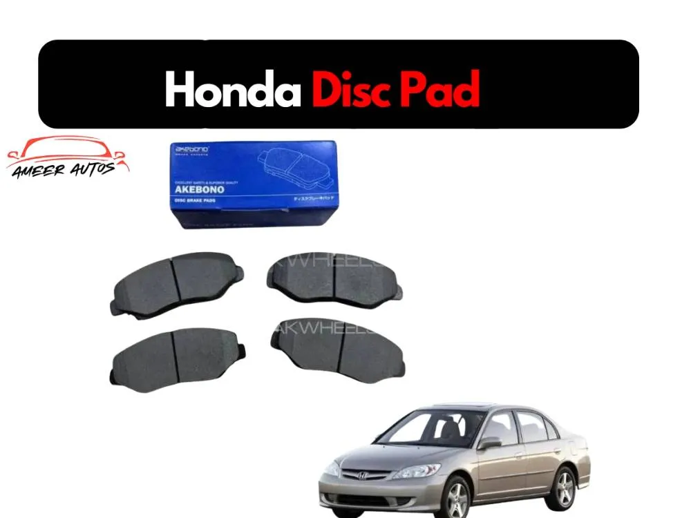 Honda Civic 2000-2004 Front Disc Pad Akebono Japan AN-376wk Image-1