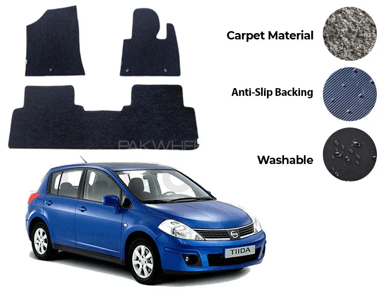 Nissan Tiida Genuine Fitting Carpet Floor Mat 3PCS - Model 2004-2011 Image-1