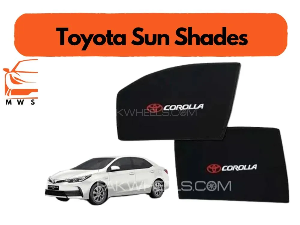 Toyota Corolla 2015-2025 Fix Side Shade With Logo Black UV Protection Heat Protection Manage Your Ga Image-1