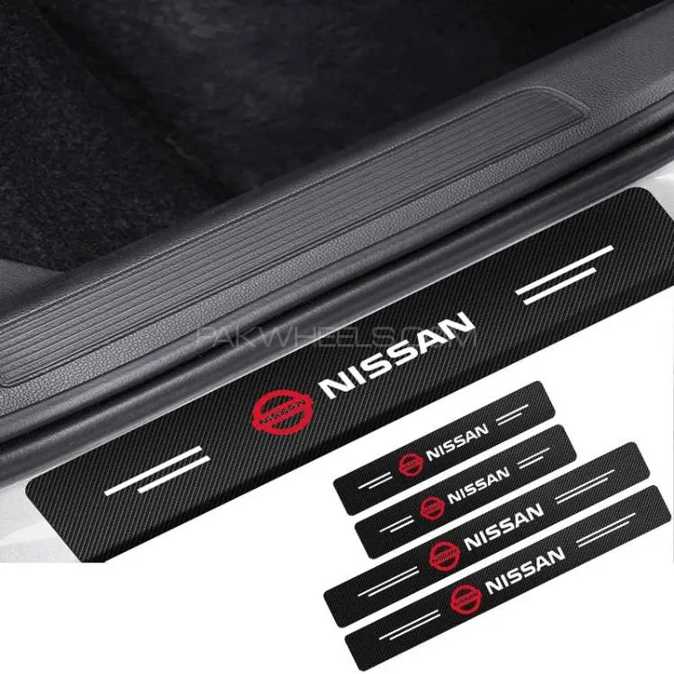 4Pcs Car Door Carbon Fiber Anti Stepping Protection Stickers Nissan Image-1