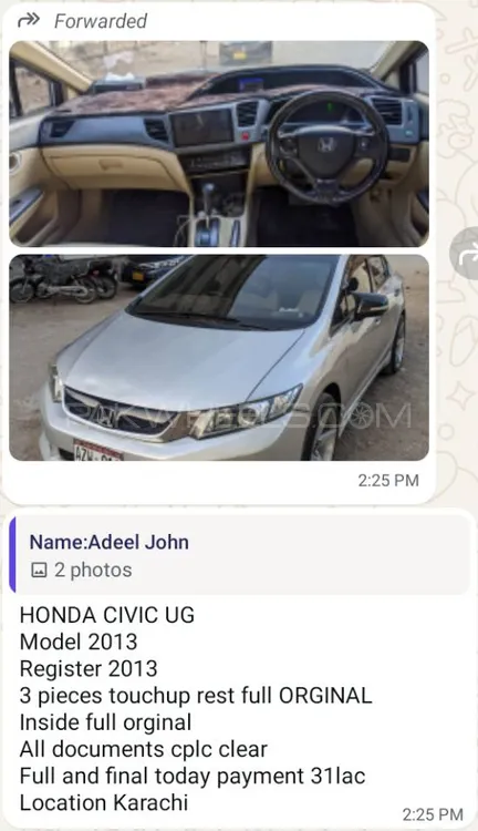 Honda Civic 2013 for Sale in Karachi Image-1