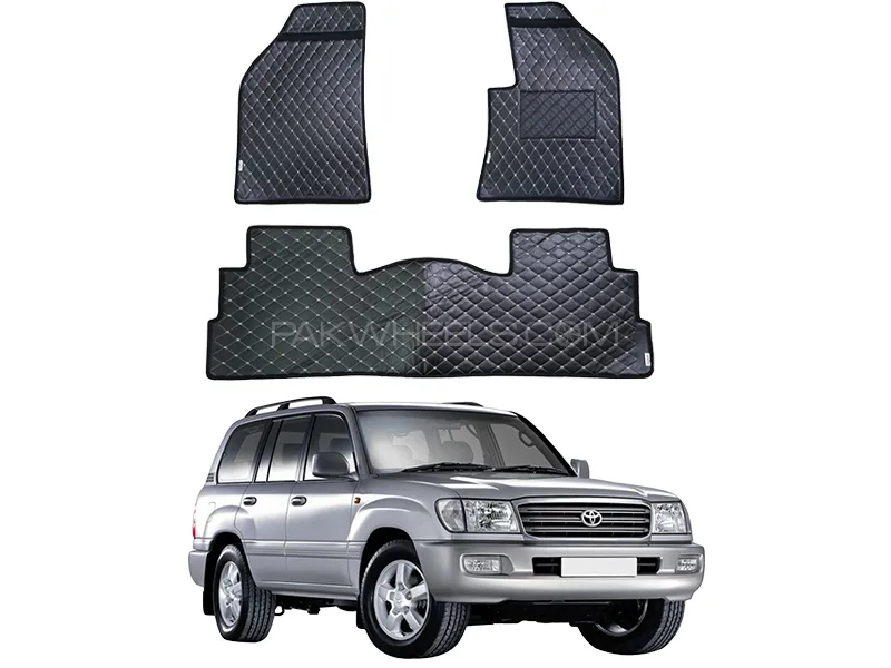 Toyota Prado FJ100 7D Floor Mat ( Flat Style ) 3PCS - Model 1998-2007 Image-1