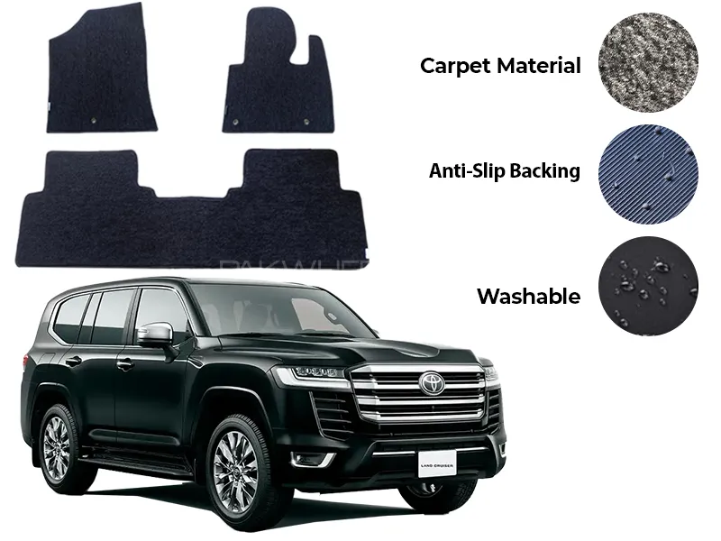 Toyota Land Cruiser LC300 Genuine Fitting Carpet Floor Mat 3PCS - Model 2022-2024 Image-1