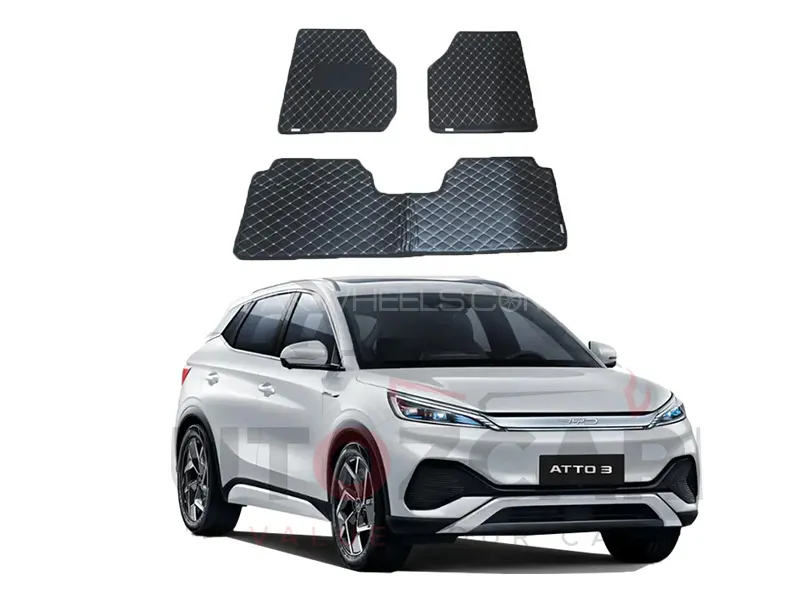 BYD ATTO 3  Model 2024-2025 7D Floor Mat ( Flat Style ) 3PCS  Image-1