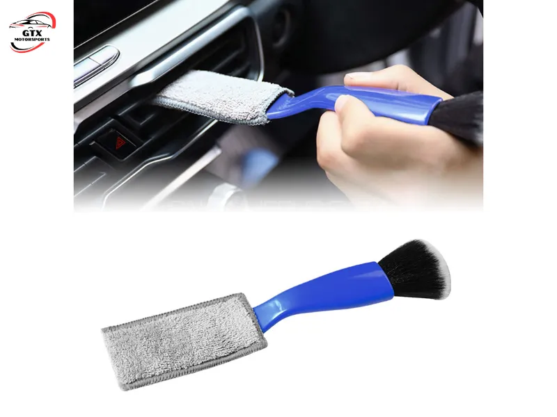 Double Head Car Interior Detailing Brush | Portable Dual-End Cleaner for Dashboard, Vents & Gaps Image-1